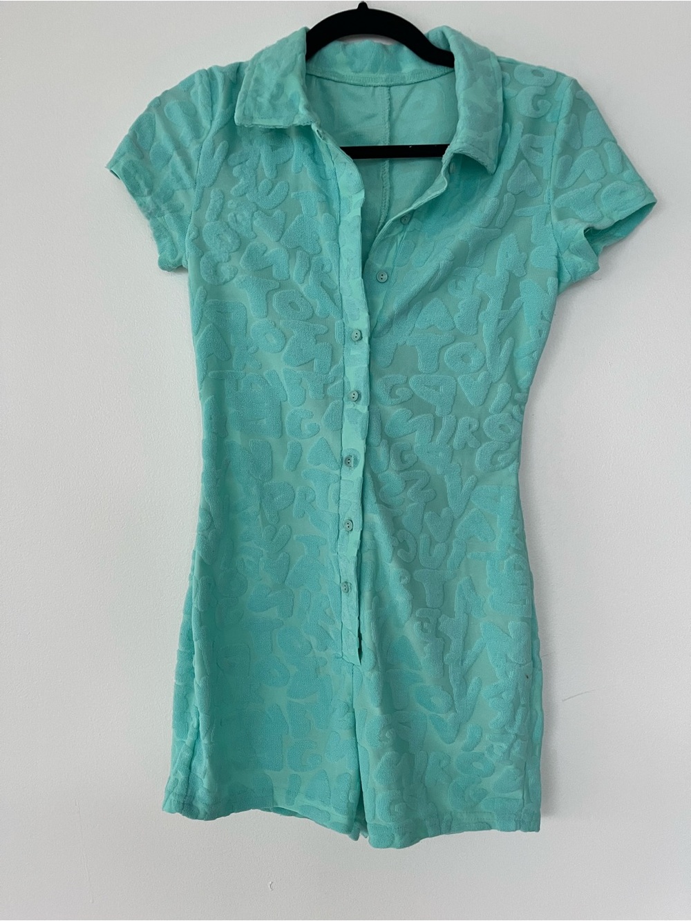Women’s Textured Button-Up Romper